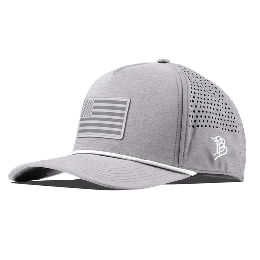 Pearl Old Glory Curved 5 Panel Rope Heather Gray