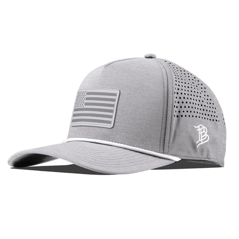 Pearl Old Glory Curved 5 Panel Rope Heather Gray