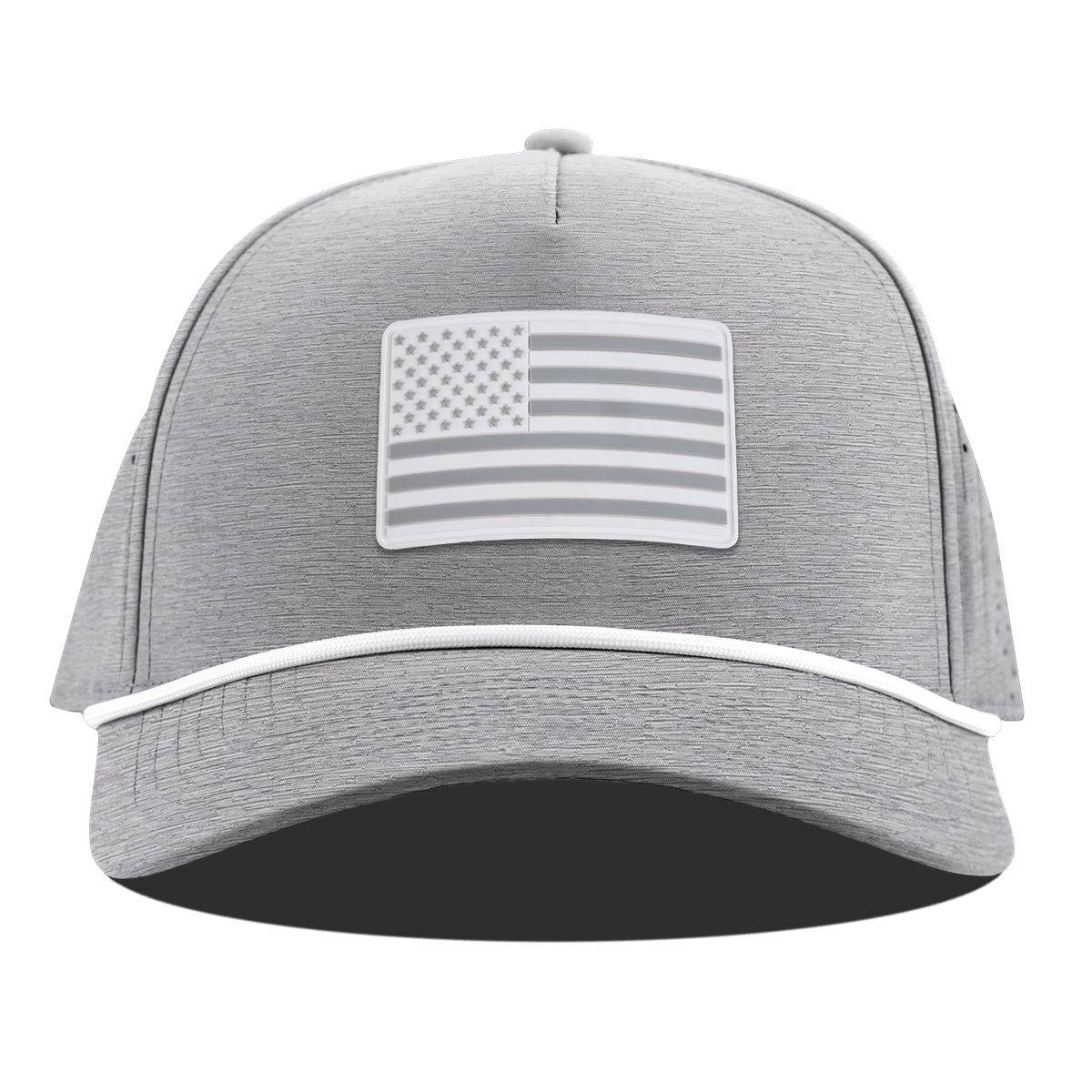 Pearl Old Glory Curved 5 Panel Rope Heather Gray
