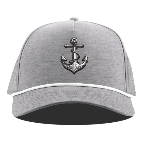 The Deeps Anchor Curved 5 Panel Rope Heather Gray