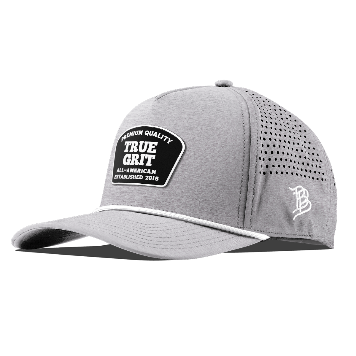 True Grit Curved 5 Panel Rope Heather Gray