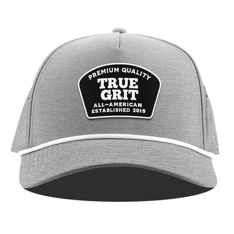 True Grit Curved 5 Panel Rope Heather Gray
