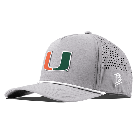 University of Miami "Miami Team Logo" Curved 5 Panel Rope Heather Gray