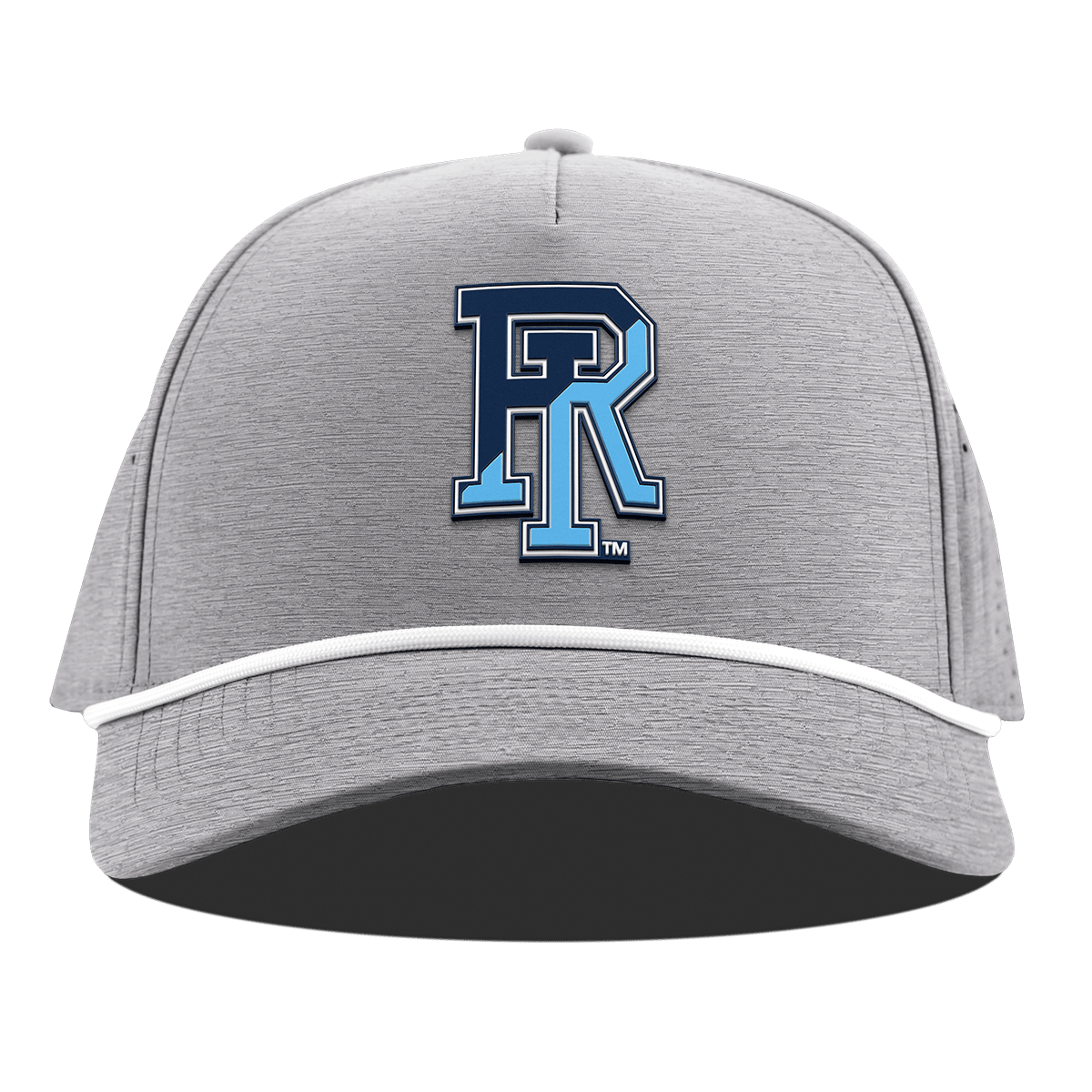 University of Rhode Island "URI Team Logo" Curved 5 Panel Rope Heather Gray