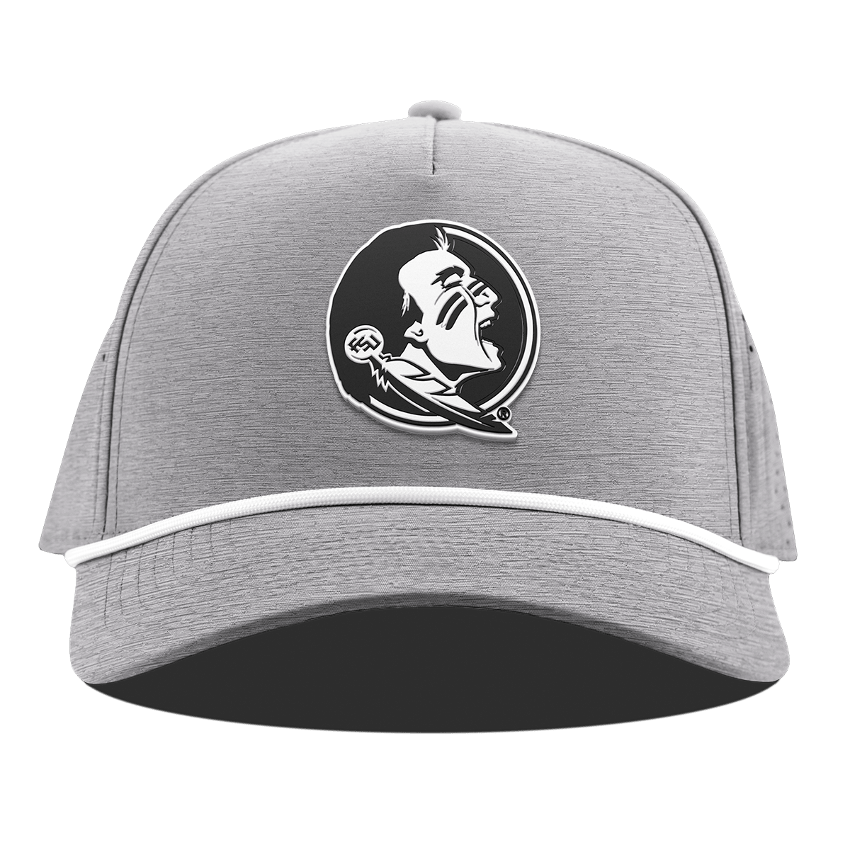 Florida State University "Vintage FSU Team Logo" Curved 5 Panel Rope Heather Gray