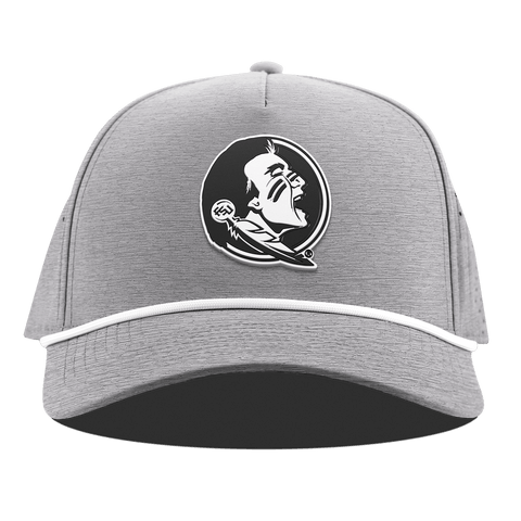 Florida State University "Vintage FSU Team Logo" Curved 5 Panel Rope Heather Gray