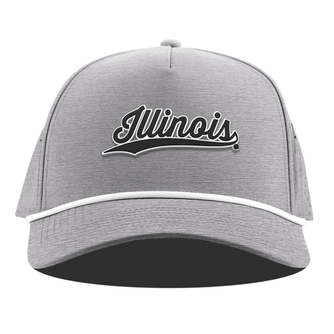 University of Illinois "Vintage Illinois Script" Curved 5 Panel Rope Heather Gray