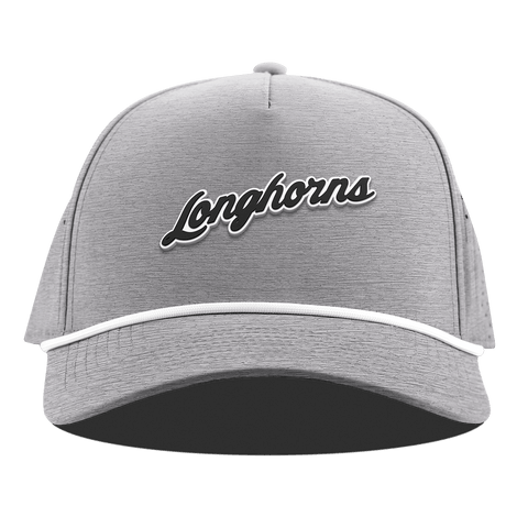 University of Texas "Vintage Texas Longhorn Script" Curved 5 Panel Rope Heather Gray