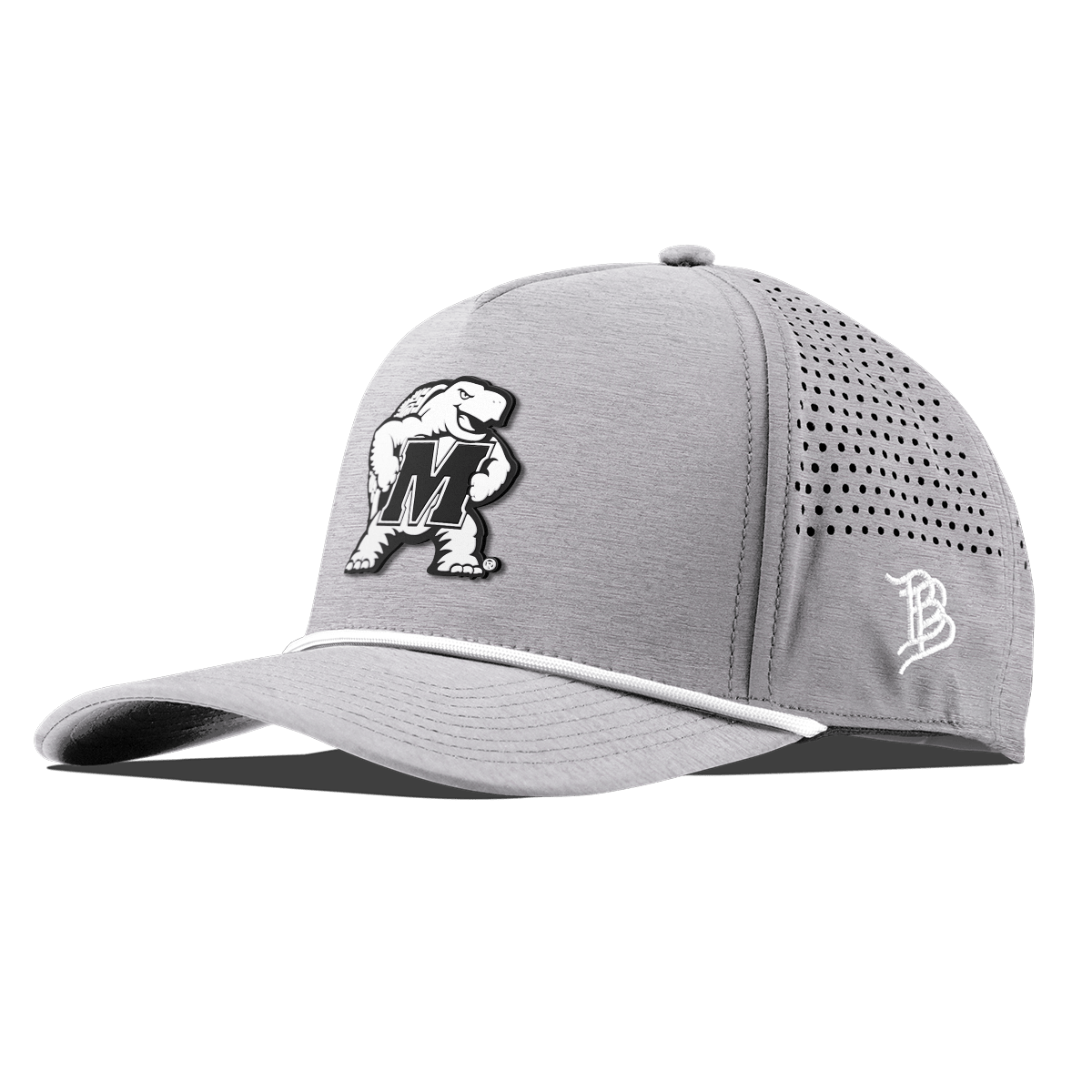 University of Maryland "Vintage Maryland Team Logo" Curved 5 Panel Rope Heather Gray