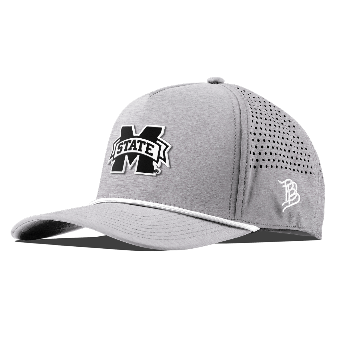 Mississippi State University "Vintage Miss State Team Logo" Curved 5 Panel Rope Heather Gray