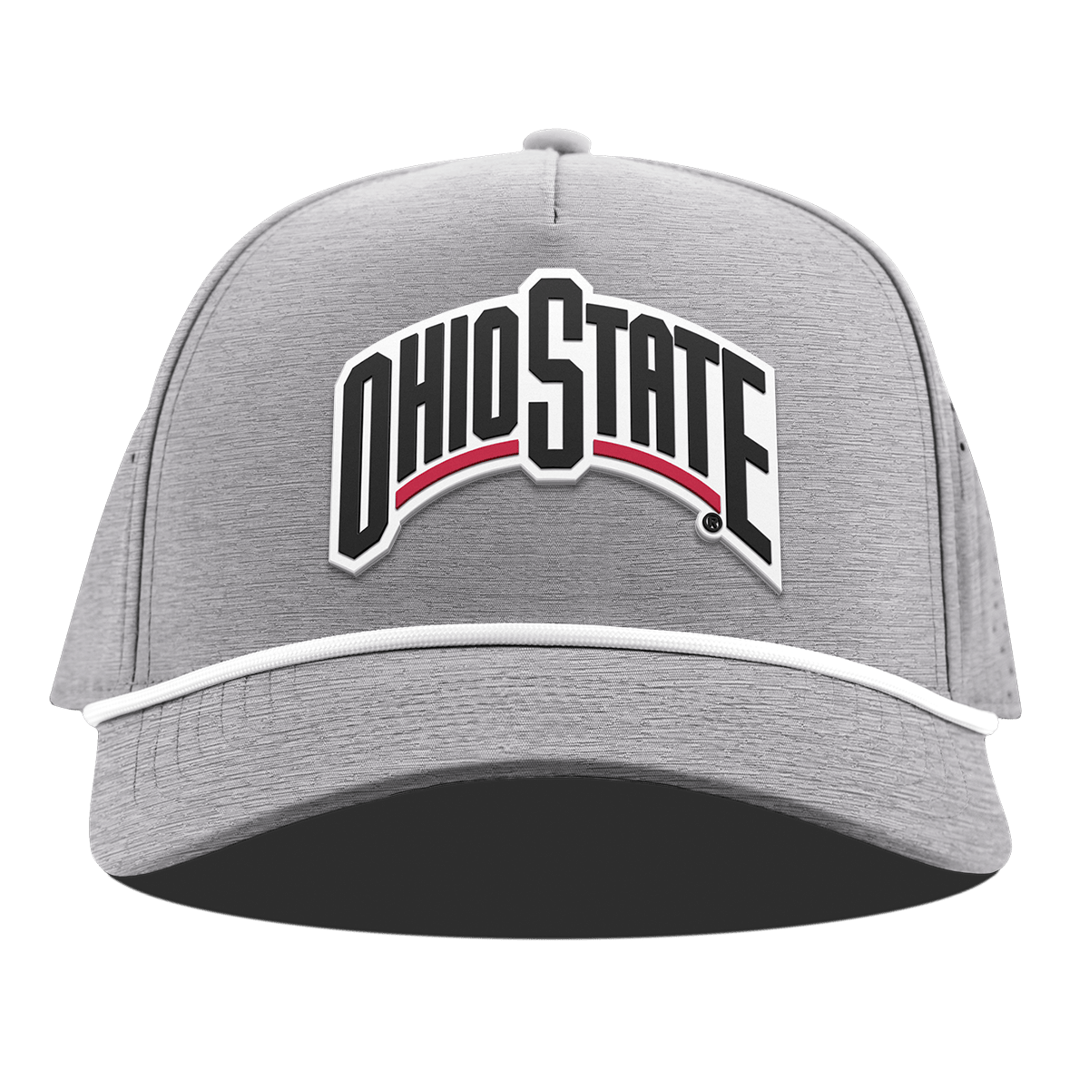 Ohio State University "Vintage Ohio State Block" Curved 5 Panel Rope Heather Gray