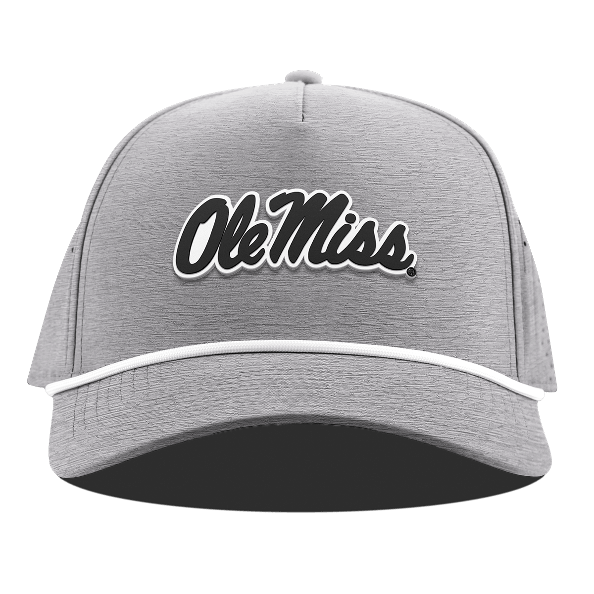 University of Mississippi "Vintage Ole Miss Team Logo" Curved 5 Panel Rope Heather Gray
