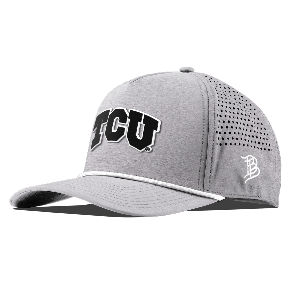 Texas Christian University "Vintage TCU Block" Curved 5 Panel Rope Heather Gray
