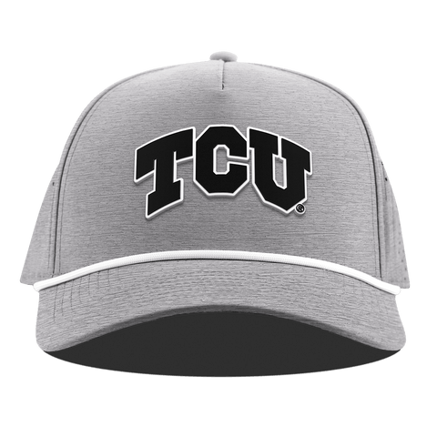 Texas Christian University "Vintage TCU Block" Curved 5 Panel Rope Heather Gray