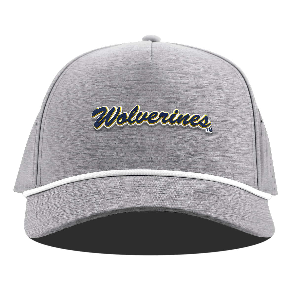 University of Michigan "Wolverines Script" Curved 5 Panel Rope Heather Gray