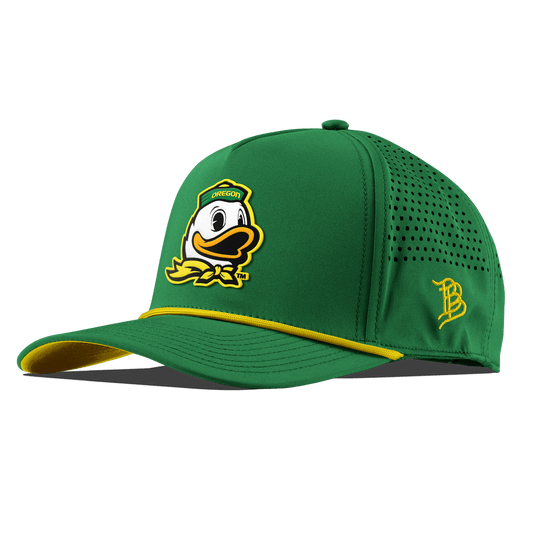 University of Oregon "The Duck" Curved 5 Panel Rope Kelly Green + Gold Rope