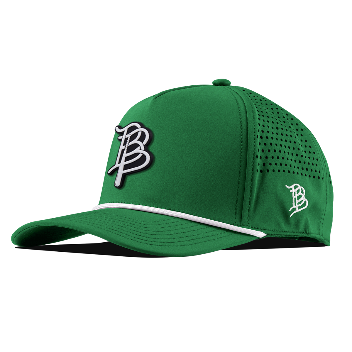 BB Baseball Cutout PVC Curved 5 Panel Rope Kelly Green