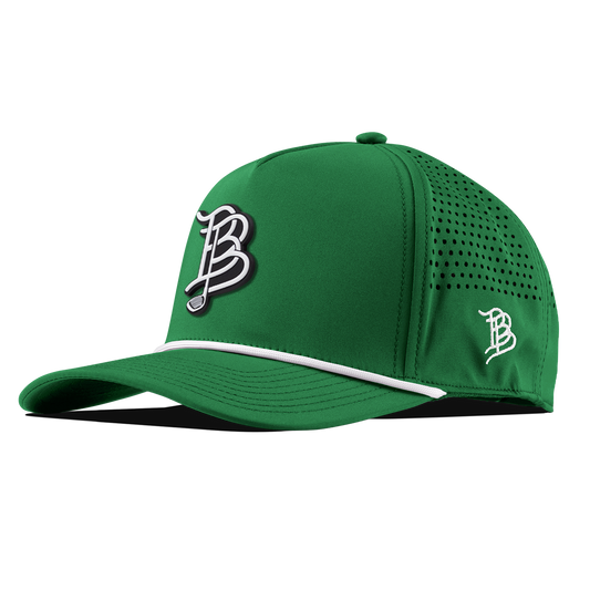 BB Golf Cutout PVC Curved 5 Panel Rope Kelly Green/White