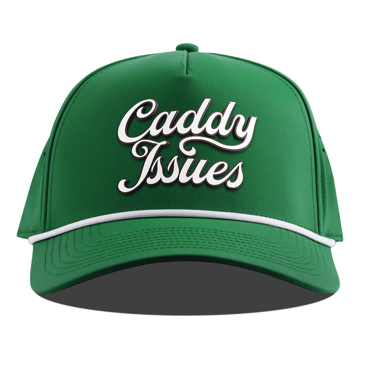 Caddy Issues Script Curved 5 Panel Rope Kelly Green
