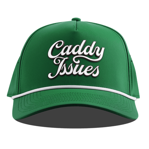 Caddy Issues Script Curved 5 Panel Rope Kelly Green