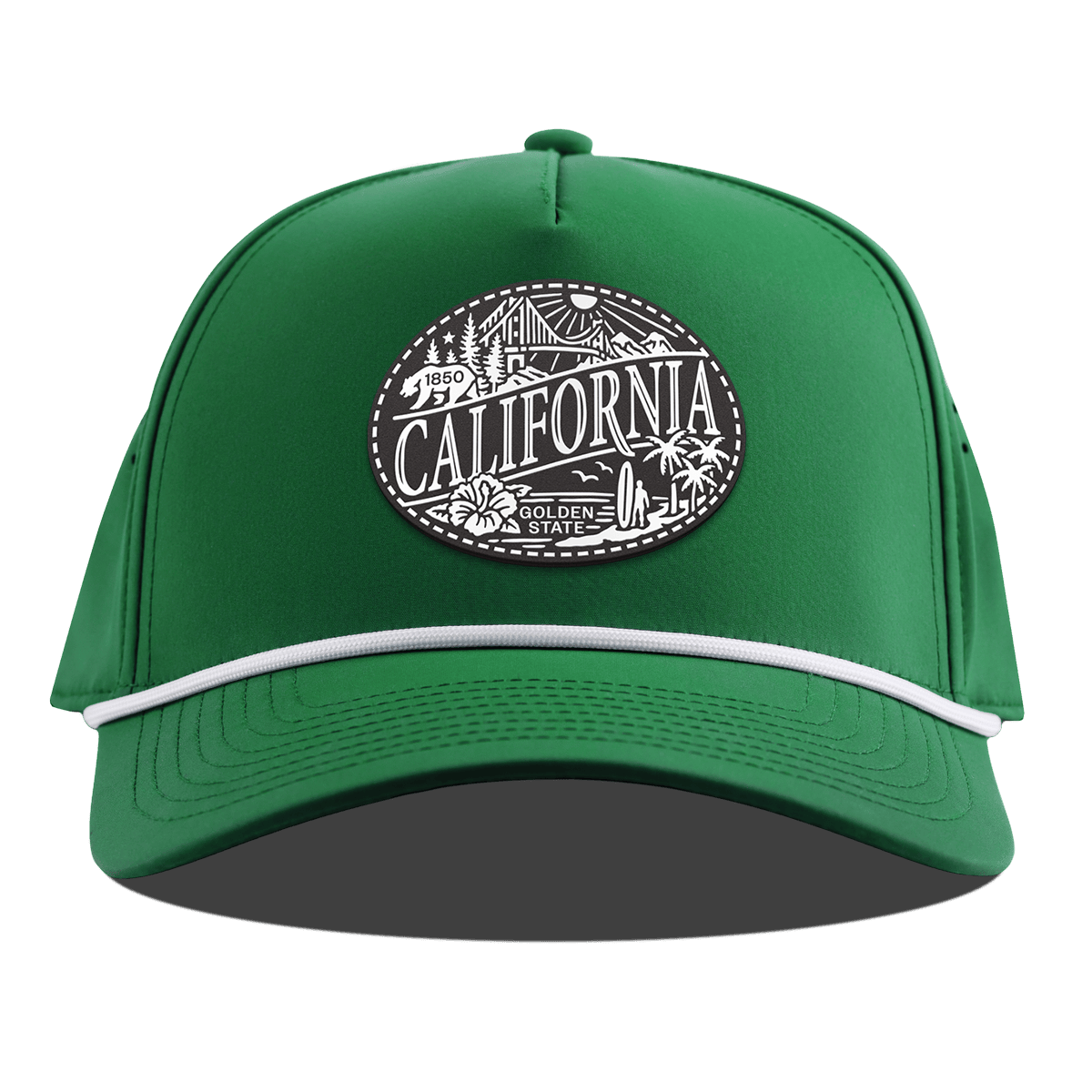 California Traveler Curved 5 Panel Rope Kelly Green