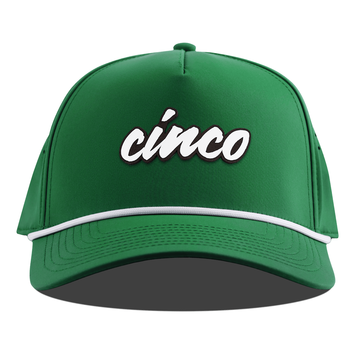 Cinco Script Curved 5 Panel Rope Kelly Green