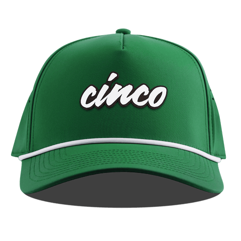 Cinco Script Curved 5 Panel Rope Kelly Green