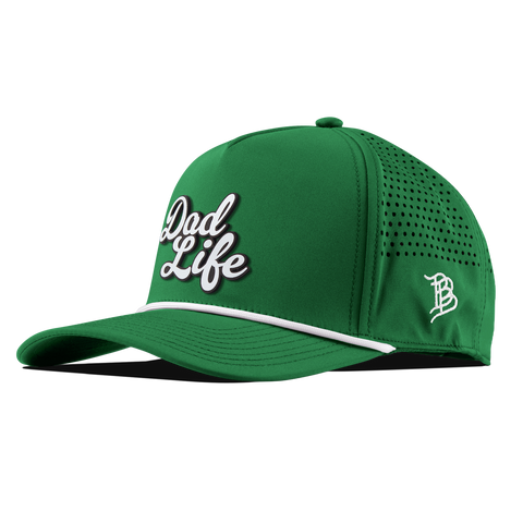 Dad Life Script Curved 5 Panel Rope KellyGreen/White