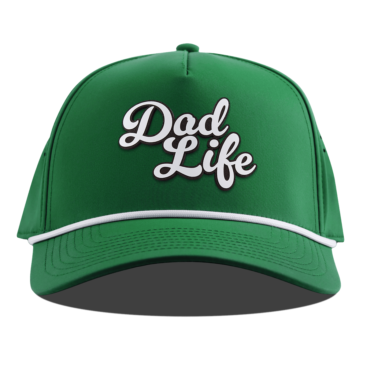 Dad Life Script Curved 5 Panel Rope Kelly Green