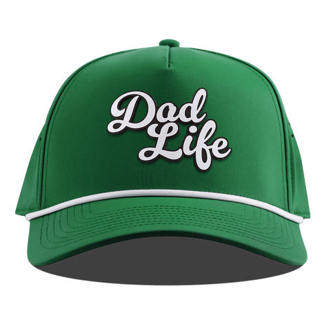 Dad Life Script Curved 5 Panel Rope Kelly Green