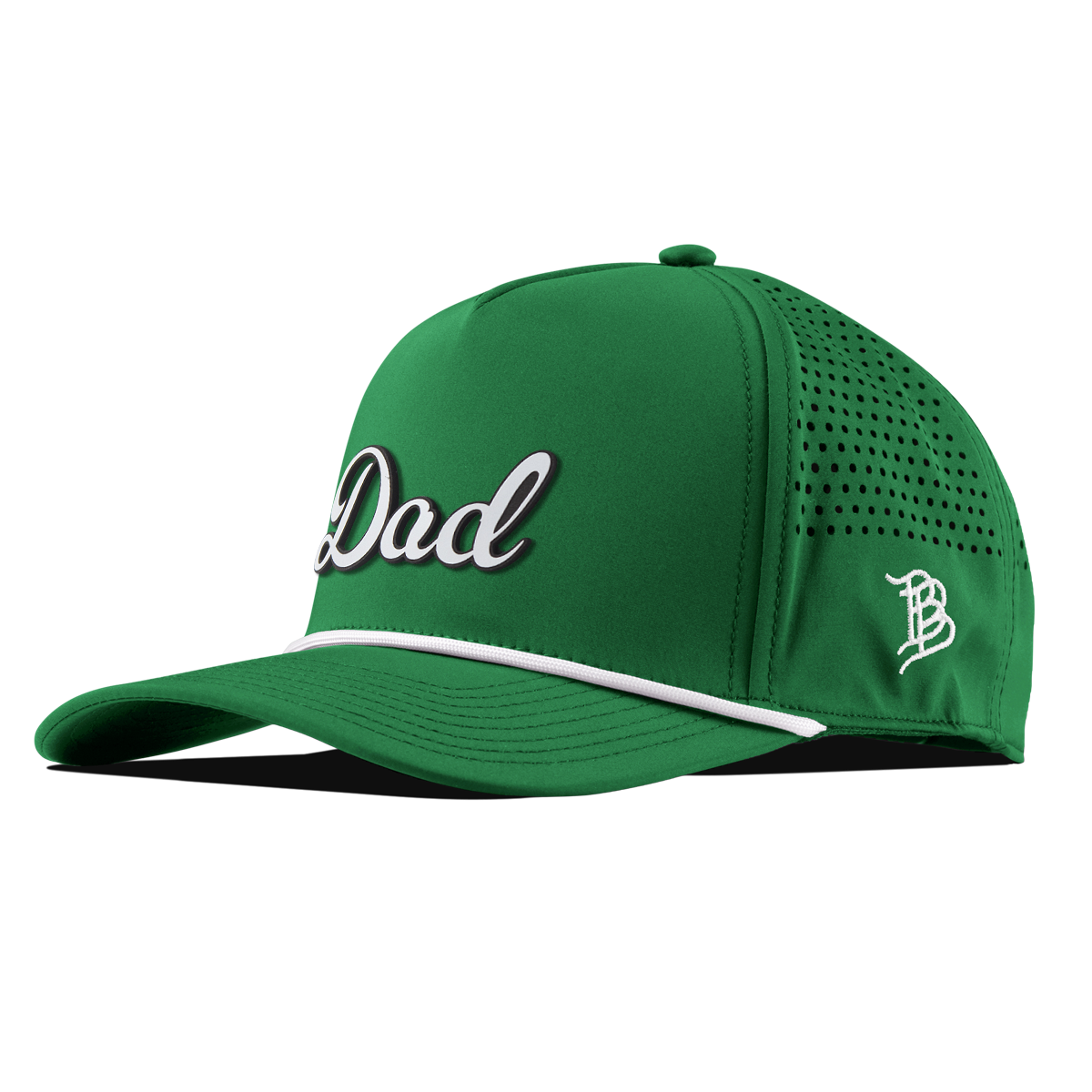 Dad Script Curved 5 Panel Rope KellyGreen/White