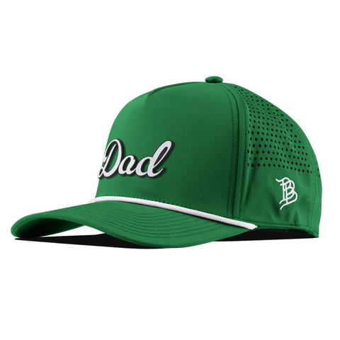 Dad Script Curved 5 Panel Rope KellyGreen/White