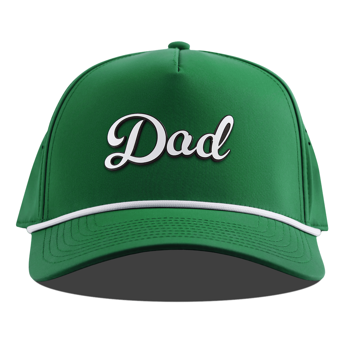 Dad Script Curved 5 Panel Rope Kelly Green