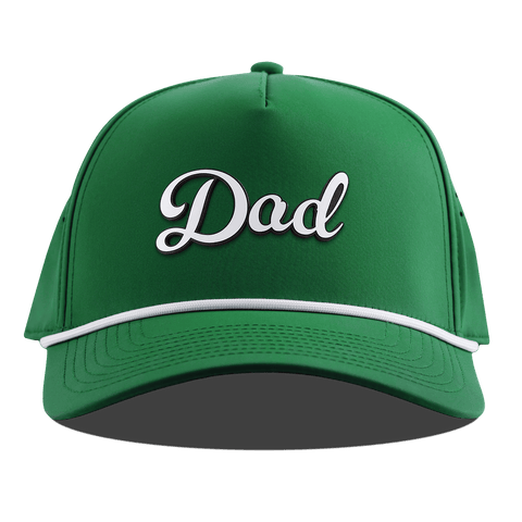 Dad Script Curved 5 Panel Rope Kelly Green