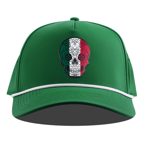 Fiesta Sugar Skull Curved 5 Panel Rope Kelly Green