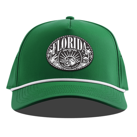 Florida Traveler Curved 5 Panel Rope Kelly Green