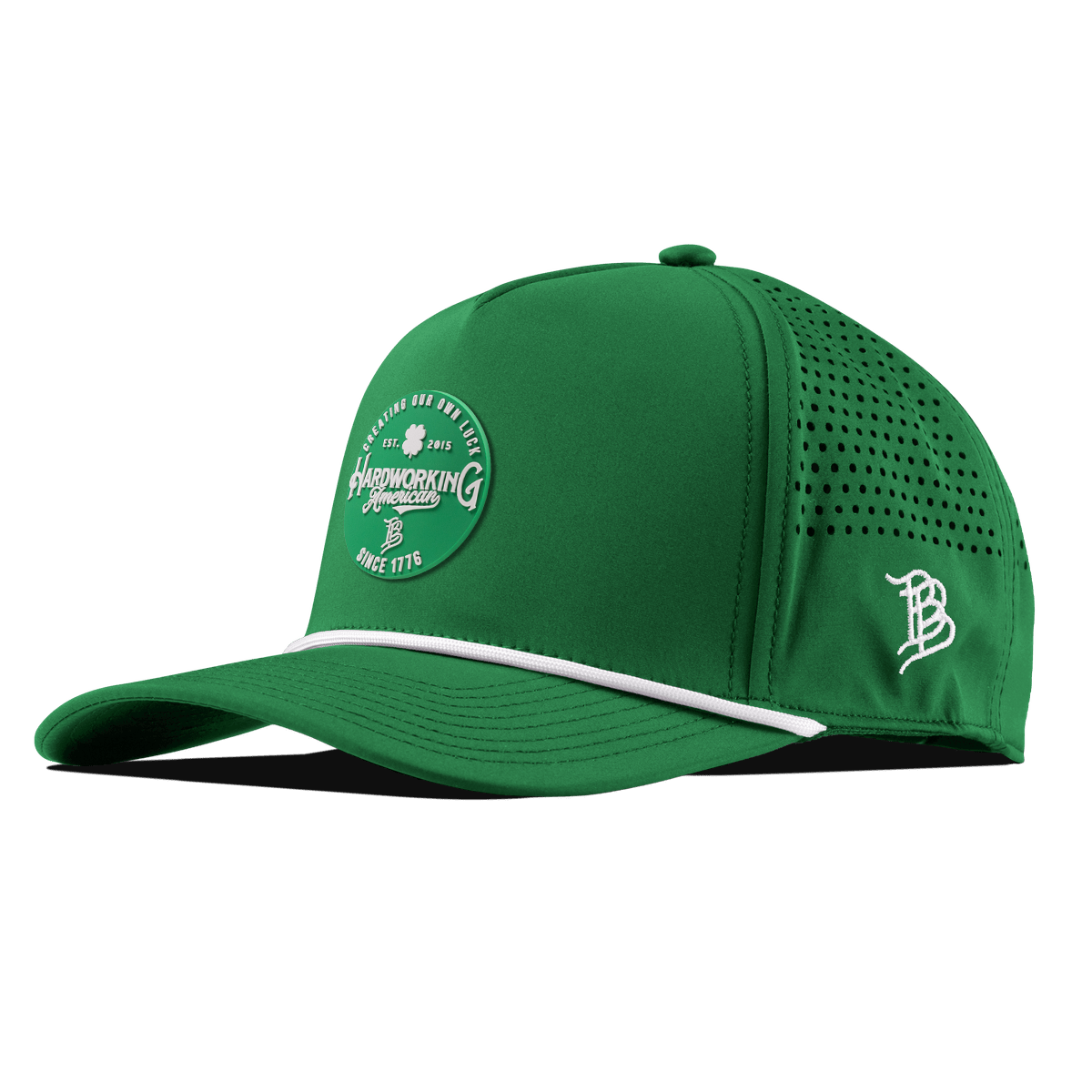Get the Green Curved 5 Panel Rope Kelly Green