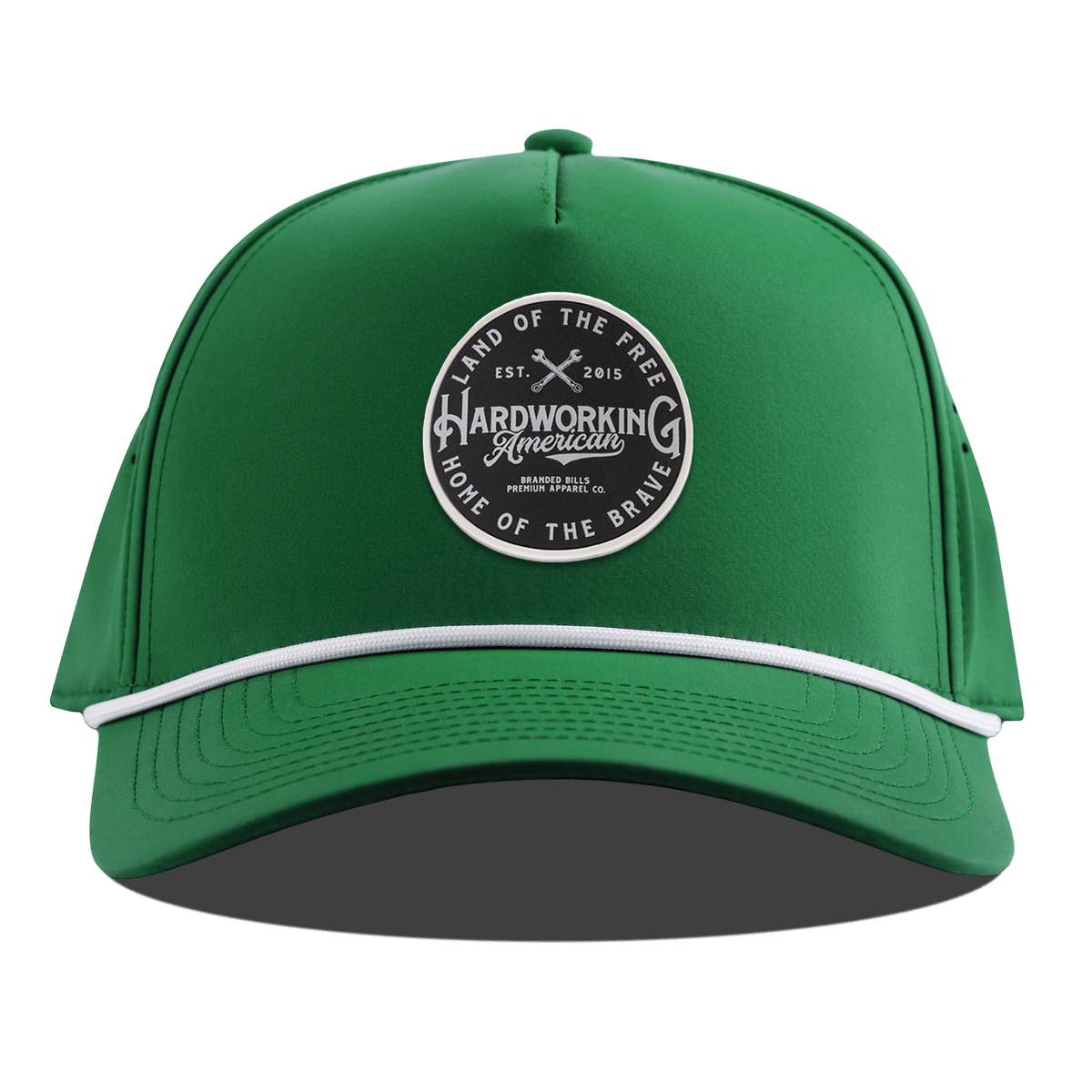 Hardworking PVC Curved 5 Panel Rope Kelly Green