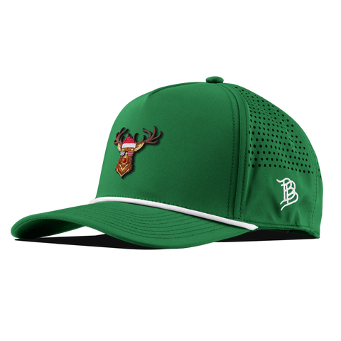 Party Reindeer Curved 5 Panel Rope Kelly Green/White