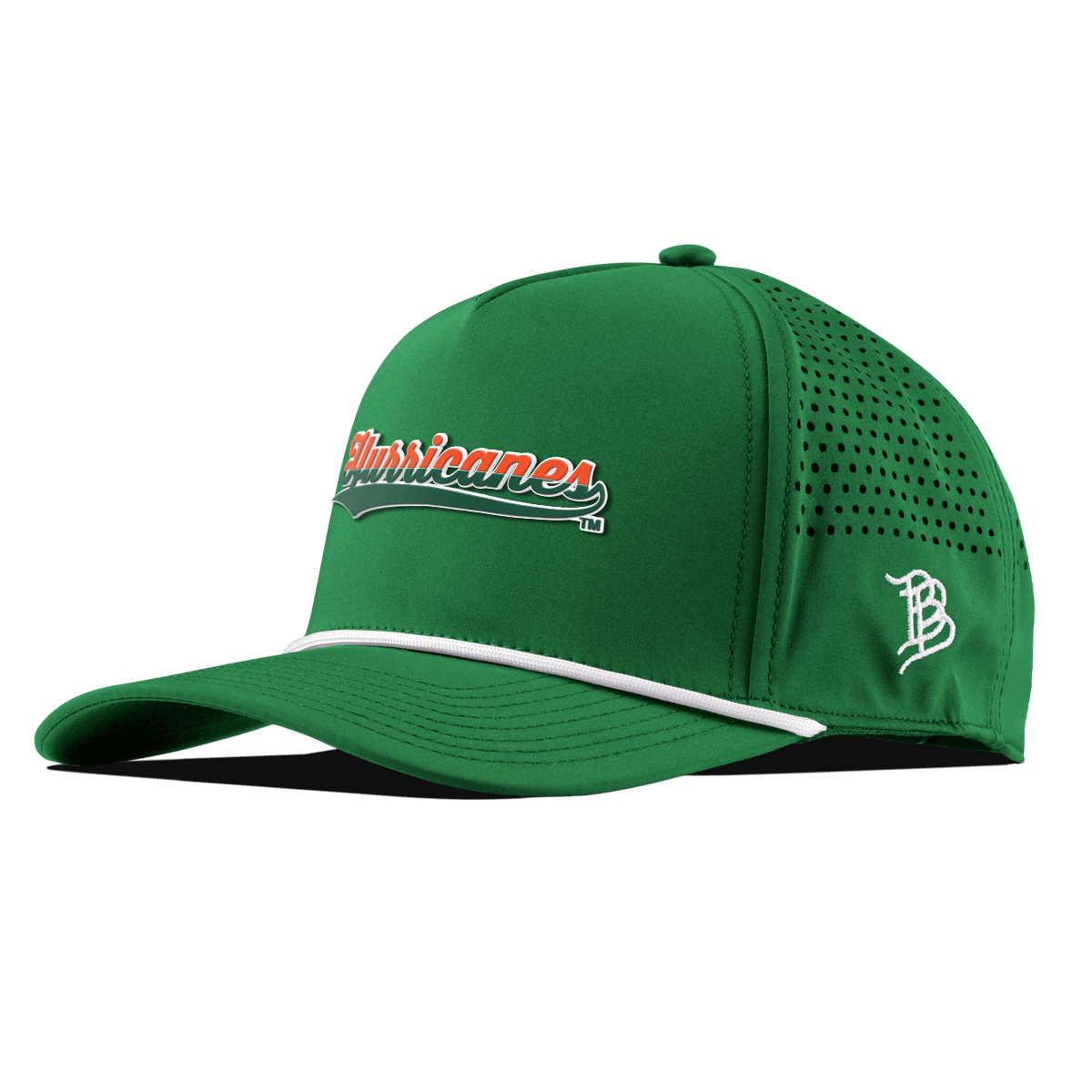 University of Miami "Hurricanes Script" Curved 5 Panel Rope Kelly Green