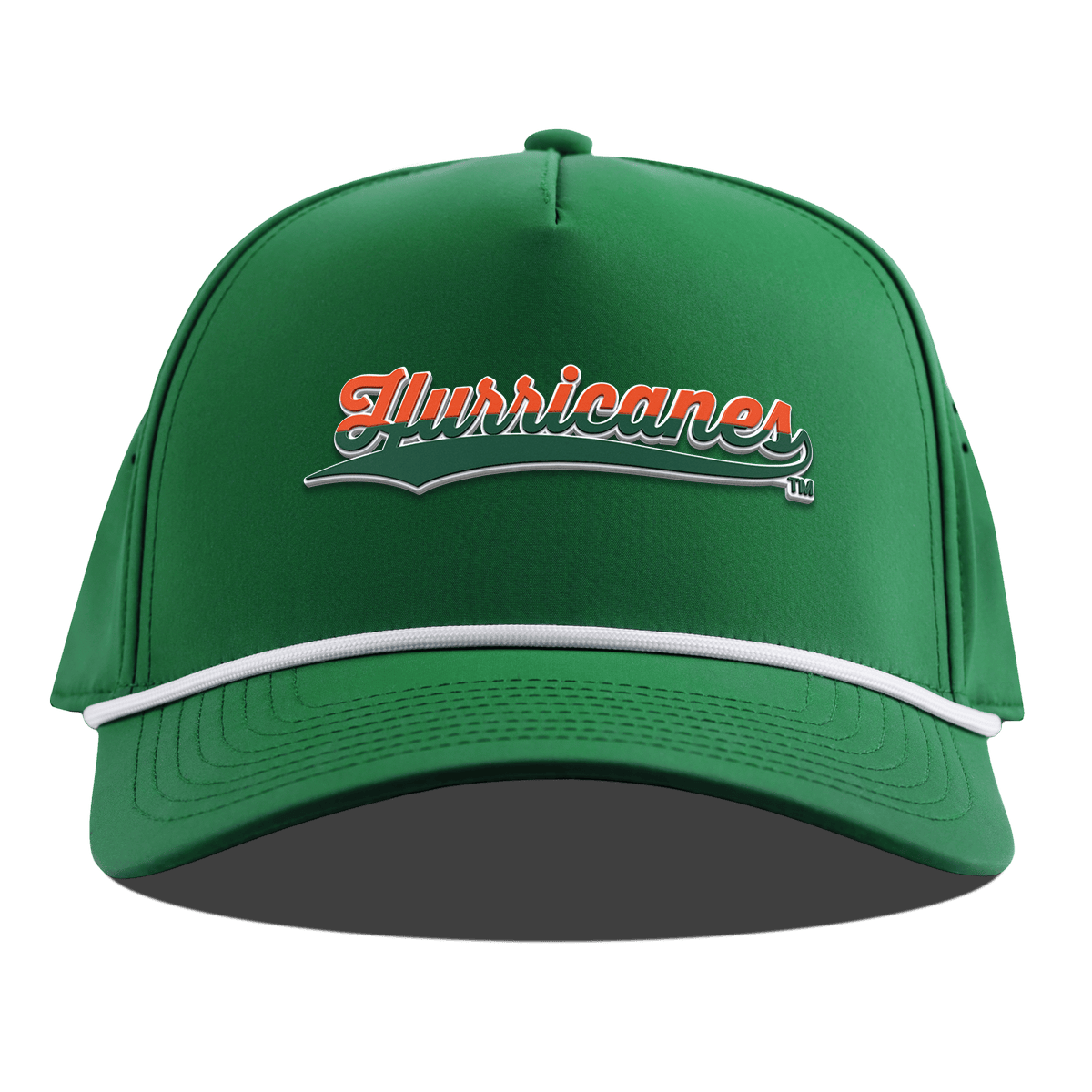 University of Miami "Hurricanes Script" Curved 5 Panel Rope Kelly Green