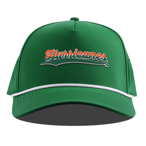 University of Miami "Hurricanes Script" Curved 5 Panel Rope Kelly Green
