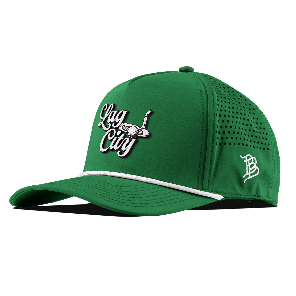 Lag City Script Curved 5 Panel Rope Kelly Green