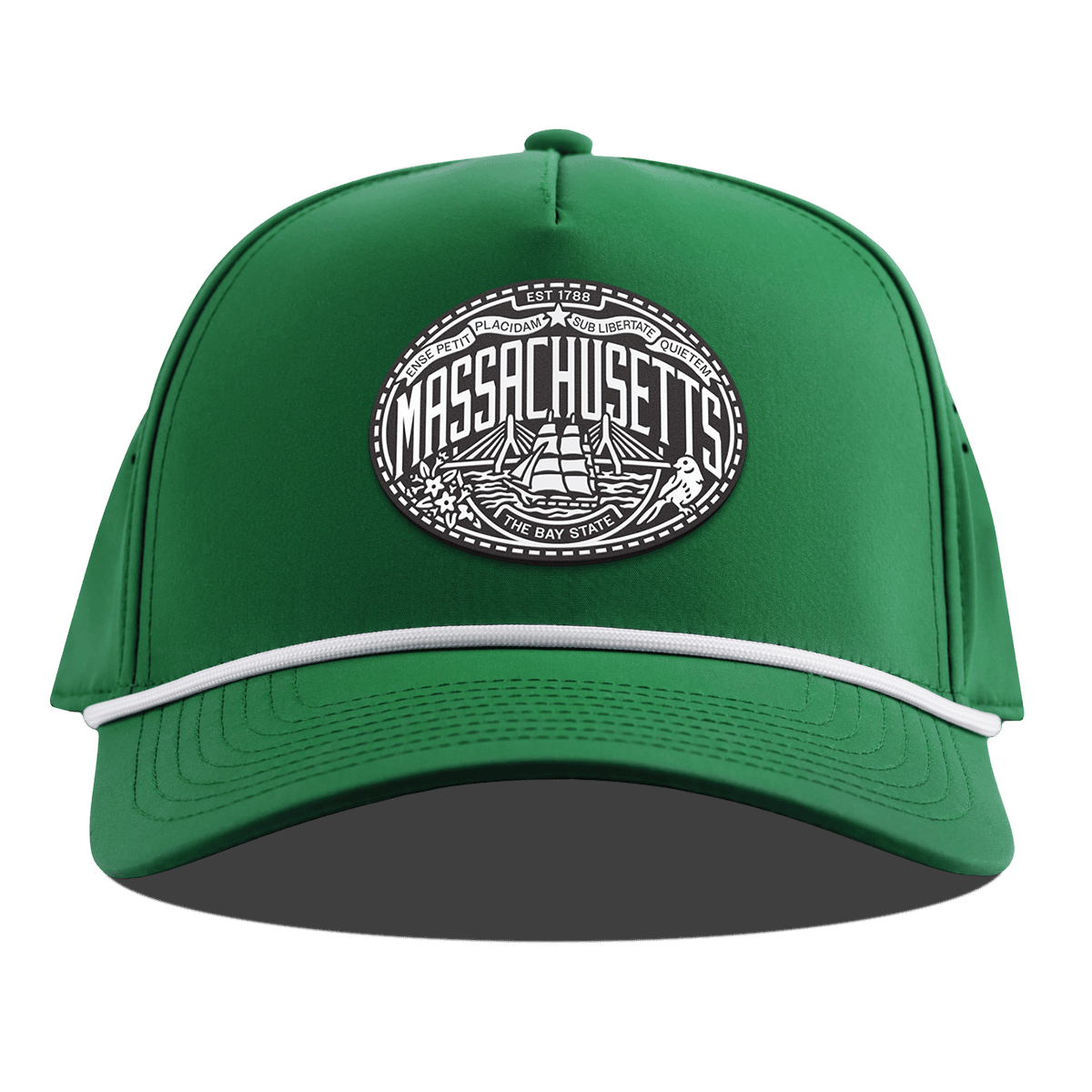 Massachusetts Traveler Curved 5 Panel Rope Kelly Green