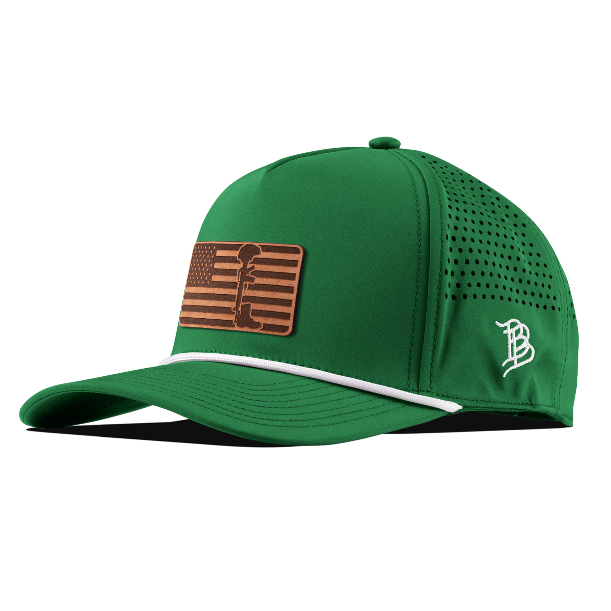 Memorial Curved 5 Panel Rope KellyGreen/White