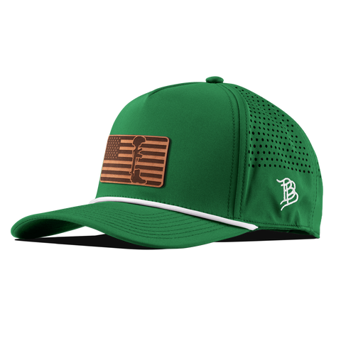 Memorial Curved 5 Panel Rope KellyGreen/White