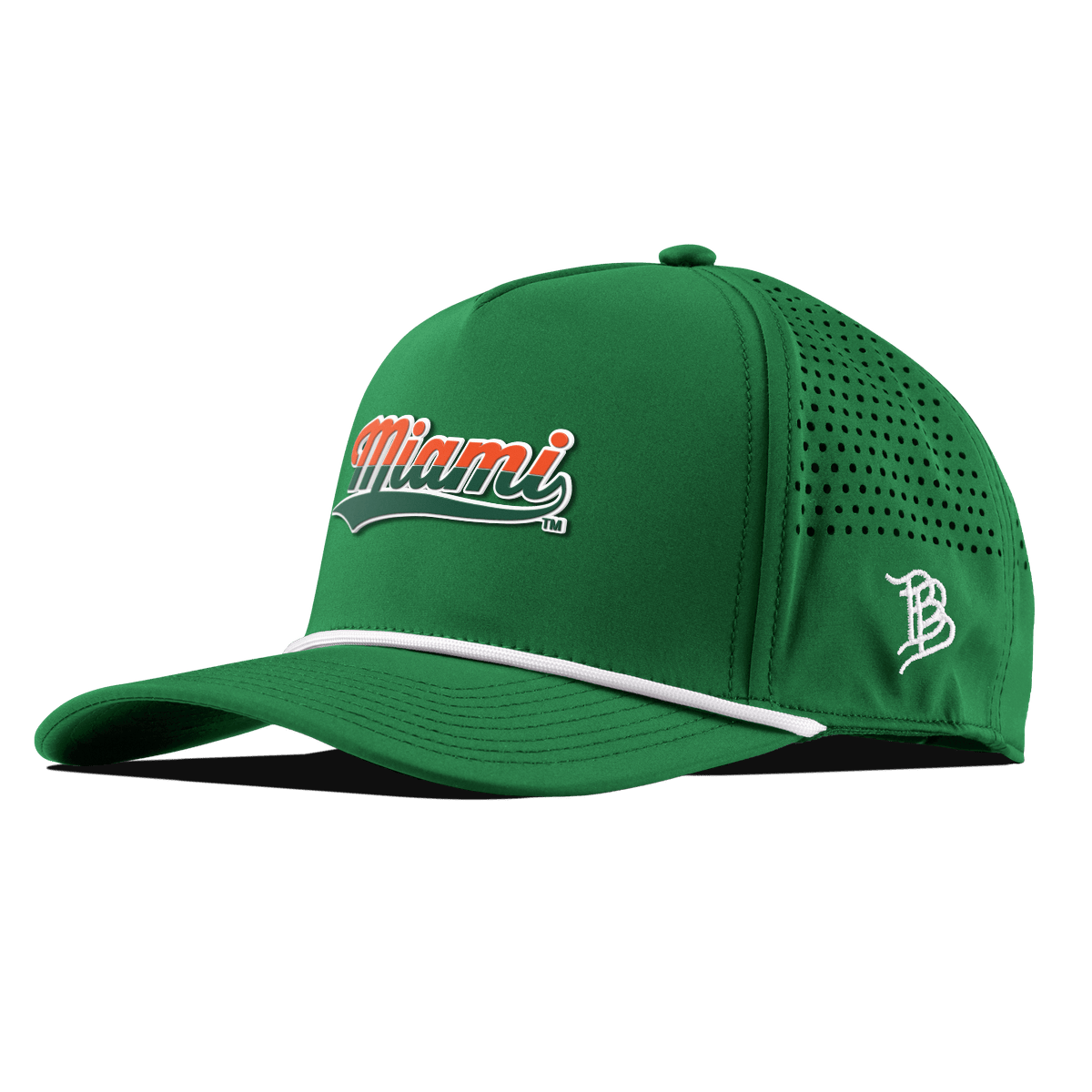 University of Miami "Miami Script" Curved 5 Panel Rope Kelly Green