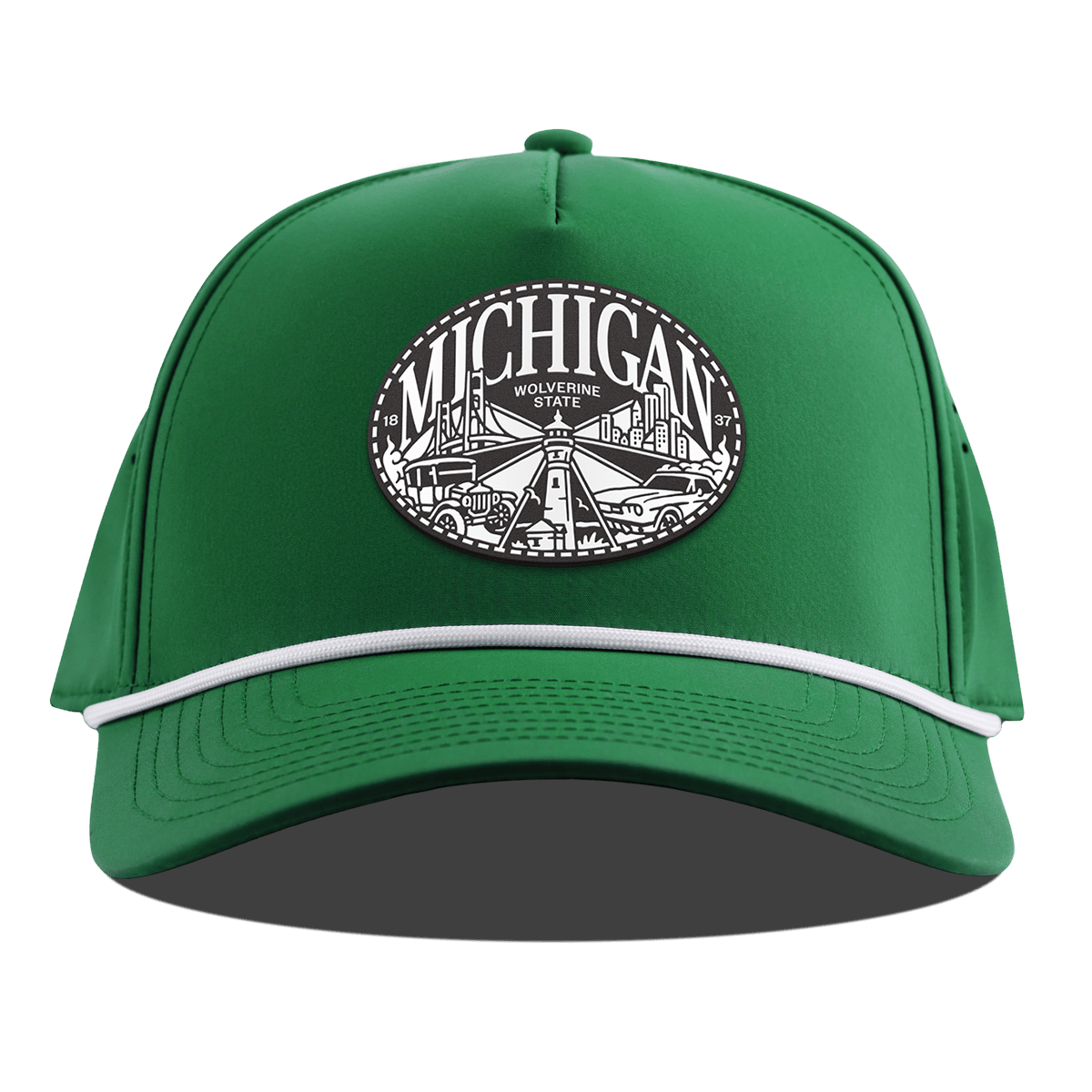 Michigan Traveler Curved 5 Panel Rope Kelly Green