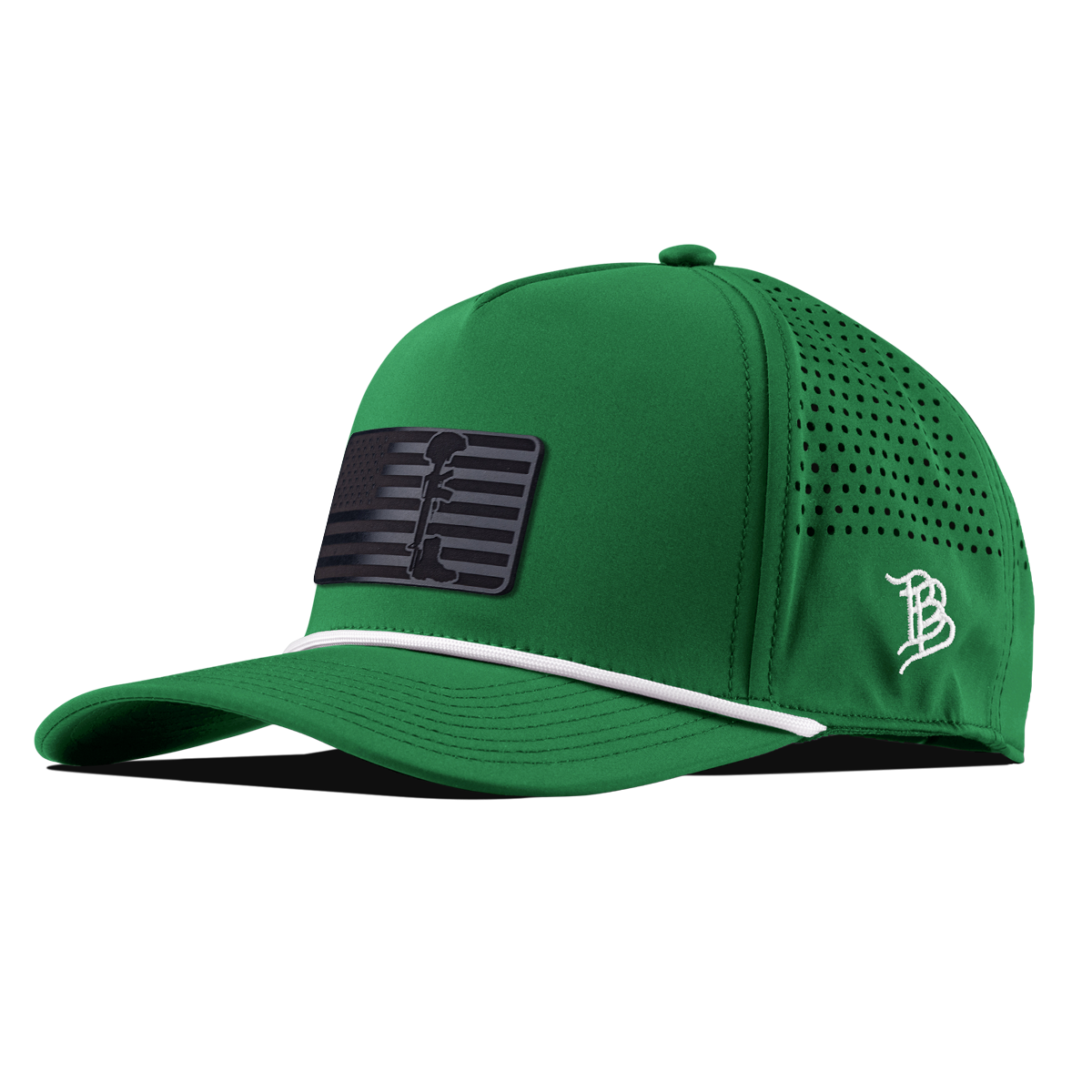 Midnight Memorial Curved 5 Panel Rope KellyGreen/White