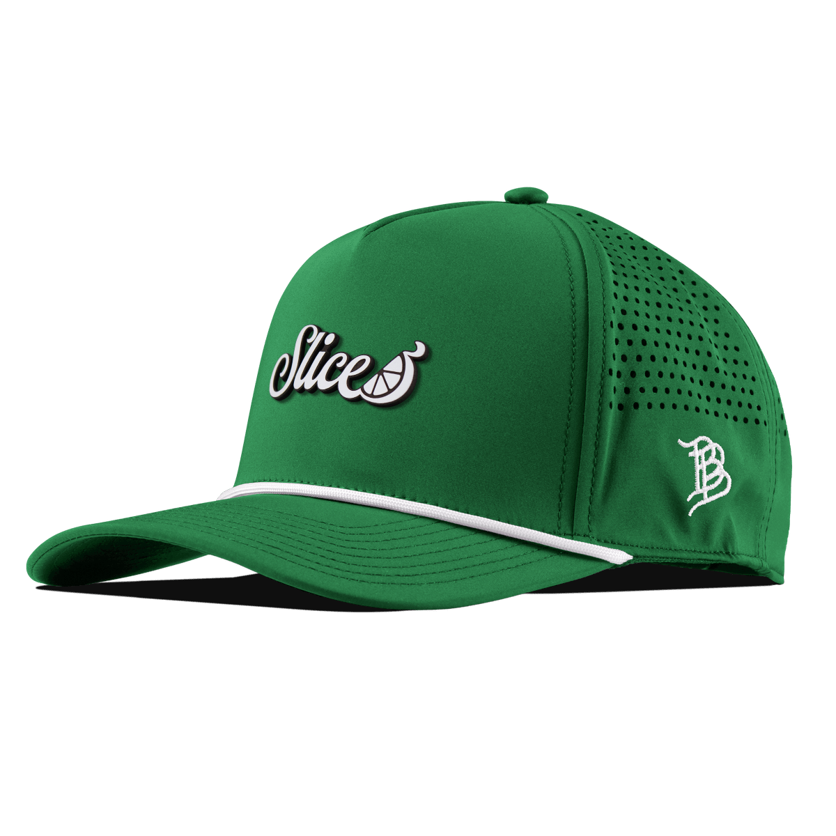 Sliced Script Curved 5 Panel Rope Kelly Green